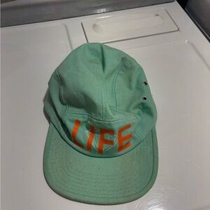 Diamond mint/teal Cap with Orange Print